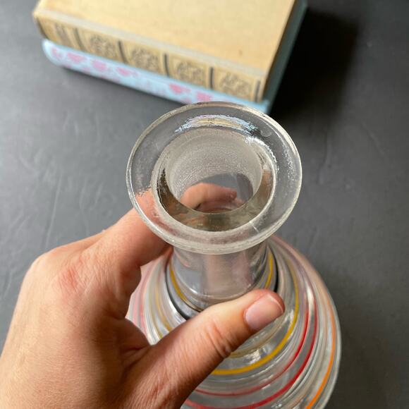 Vintage Anchor Hocking Banded Ring Flask Decanter No Stopper - Picture 7 of 9